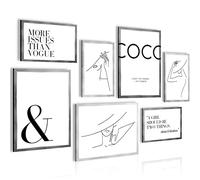 Quadros - Completamente Pronto Da Appendere - Immagini - Fashion - 7 Pezzi Set Moderni - N002371a