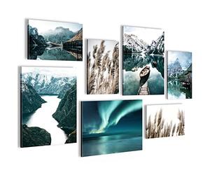 Quadros - Completamente Pronto Da Appendere - Immagini - Le Montagne Della Natura Vedono - 7 Pezzi Set Moderni - N006271a