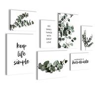 Quadros - Completamente Pronto Da Appendere - Immagini - Natura Eucalipto - 7 Pezzi Set Moderni - N003771a