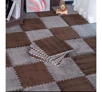 Quadrotte Tappeto Ad Incastro 12x12 Multicolor Confezione Da 4-10 Pz,Tappetini in schiuma(Gray+coffee)