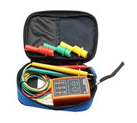 QUAEDE Nuovo contatore del sensore dell'indicatore del tester di rotazione della sequenza di 3 fasi Buzzer LED con custodia portatile TD-LED02