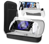 QUAGGY 3-in-1 Accessories Set for PlayStation Portal,Including Clear Skin Protective Case for PS Portal,2 Screen Protectors for PlayStation Portal, Portable Carrying Case for PS Portal(Transparent)