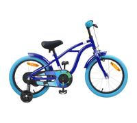 QUAHEAS Bicicletta per bambini da 16 pollici, telaio in acciaio blu scuro, con parafango, campanello, supporto e catarifrangenti, per 4-6 anni, a una velocità, a due ruote, per attività all'aperto