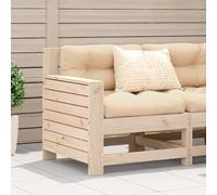 QUAHEAS Divano da giardino con braccioli, in legno di pino massiccio, 69 x 62 x 70,5 cm, resistente alle intemperie, per terrazza e balcone, espandibile come gruppo di sedute con schienale per il