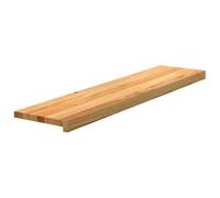 QUAHEAS Gradini per scale in legno massello di rovere, 12 pezzi, marrone chiaro, 110 x 25 x 2 cm, antiscivolo, durevoli, per interni, come davanzale della finestra e protezione per scale, con
