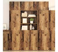 QUAHEAS Highboard legno vecchio 80 x 42,5 x 185 cm con 2 ante, credenza buffet cabinet con spazio per soggiorno e sala da pranzo, mobile moderno Credenza