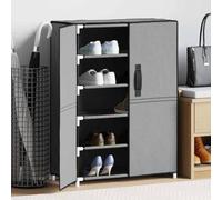 QUAHEAS Scarpiera grigia 60 x 28 x 90 cm in tessuto con 5 ripiani, scarpiera per corridoio e ingresso, sottile, salvaspazio, con porta chiusa, organizer per riporre le scarpe in modo ordinato