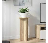 QUAHEAS Set di 2 supporti per piante in rovere Sonoma, 29,5 x 29,5 x 60 cm, per interni, moderno, stabile, per piante da interni, bonsai, erbe aromatiche
