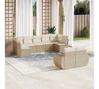 QUAHEAS Set di divani da giardino con cuscini, in polyrattan, resistente alle intemperie, modulare per balcone, terrazza e giardino d'inverno, con imbottitura e schienale per il relax all'aperto