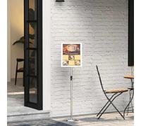 QUAHEAS Supporto per fiere, in alluminio, 30 x 25 x 128 cm, regolabile in altezza, per fiere, presentazioni, marketing ed eventi con design portatile e pieghevole