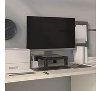 QUAHEAS Supporto per monitor nero in polistirene resistente agli urti, 33,5 x 34 x 10,5 cm, regolabile in altezza, con spazio per tastiera, gaming, soggiorno e ufficio, per sollievo per schiena e