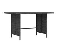 QUAHEAS Tavolo da pranzo da giardino, grigio, 110 x 70 x 65 cm, in polyrattan con struttura in acciaio verniciato a polvere, resistente alle intemperie, per balcone, terrazza, giardino d'inverno e
