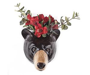 Quail Ceramics - Black Bear Wall Vase by Quail