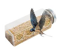 Quail Feeder - 7 Inch PET Bird Feeder | Bear Pattern Food Dish | Easy Open Close Design For Small Birds