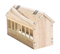Quail Feeder, Poultry Trough, Food Dispenser, Wooden House Design Large Capacity Thick Material Ideal for Home Use, Outdoor Setup, Backyard Feeding, 15,75 x 5,12 x 5,51 pollici