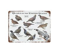 Quail of the United States Poster Metal Tin Sign Garden Garage Kitchen Decor, Rustic Retro Iron Painting for Bar Cafe Club Bathroom Outdoor Home Wall Art Decor Regali