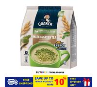 QUAKER 3-in-1 Avena Cereal Drink Matcha Green Tea Flavour 12 Bustine x 28g (3...