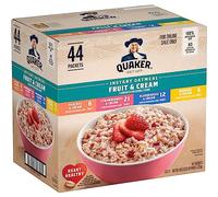 Quaker Confezione di varietà Instant Oatmeal Fruit & Cream, confezione da 44 pezzi