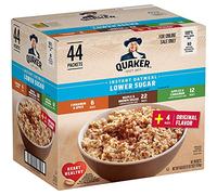 Quaker Farina d'avena istantanea, zucchero basso, 4 sapori, 44 pezzi