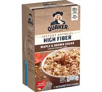 Quaker Instant Oatmeal, High Fiber, Select Starts, Maple Brown Sugar, Breakfast Cereal,1.58oz-8 Packets Per Box (Pack of 4)