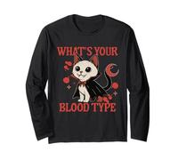 Qual è Il Tuo Gruppo sanguigno Vampiro Cat Donatore di Sangue Flebotomista Maglia a Manica