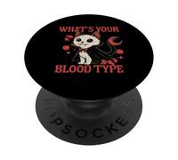 Qual è il tuo gruppo sanguigno Vampiro Cat Donatore di sangue Flebotomista PopSockets PopGrip Adesivo