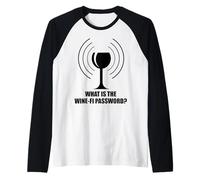 Qual è Il Wine-Fi Password Wine Glass WiFi Waves Hotspot Maglia con Maniche Raglan