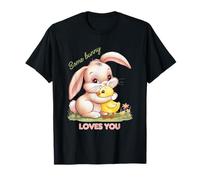Qualche coniglietto ti ama - Vintage Cute Bunny Abbracciare Baby Chick Maglietta