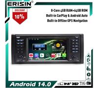 Qualcomm 64GB Android 14 Autoradio CarPlay GPS DAB+ IPS per BMW 5 Series E39 M5