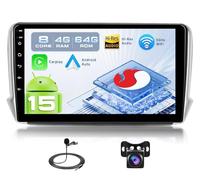 [Qualcomm 8-core 4+64GB] 5GHz WIFI Autoradio per Peugeot 208/2008 (2012-2018) Android 15 con touchscreen da 10,1 pollici, Wireless Carplay Autoradio Android Auto BT5.1/DSP/Hi-Res Audio/WIFI/GPS