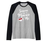 Qualcuno A Monaco Mi AMA Cuore A Lunga Distanza Maglia con Maniche Raglan