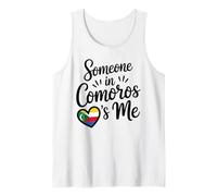 Qualcuno alle Comore Mi Chiama Comore Flag Heart Long Canotta