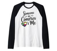 Qualcuno alle Comore Mi Chiama Comore Flag Heart Long Maglia con Maniche Raglan