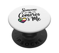 Qualcuno Alle Comore Mi Chiama Comore Flag Heart Long PopSockets PopGrip Adesivo