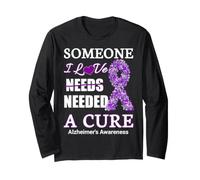 Qualcuno Che Amo ha Bisogno di Una Cura Alzheimer Consapevolezza Maglia a Manica