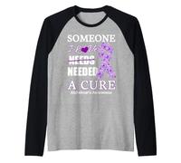 Qualcuno Che Amo ha Bisogno di Una Cura Alzheimer Consapevolezza Maglia con Maniche Raglan