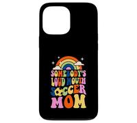 Qualcuno Forte Bocca Calcio Mamma Bball Citazioni Groovy Custodia per iPhone 13 Pro Max