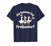 Qualcuno ha Detto FireQuacker Funny 4th of July Goose Design Maglietta