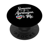 Qualcuno In Azerbaigian Mi Ama Bandiera Del Cuore PopSockets PopGrip Adesivo