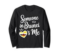 Qualcuno in Brunei Sono Io Bandiera del Brunei Cuore Amore Maglia a Manica