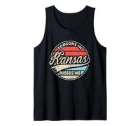 Qualcuno in Kansas Mi Manca US State Cool Retro Canotta