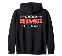 Qualcuno in Nebraska mi ama patriottico americano Felpa con Cappuccio