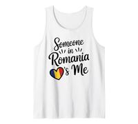 Qualcuno in Romania Mi AMA Bandiera Rumena Cuore Canotta