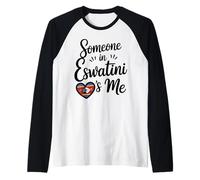 Qualcuno in Swaziland Mi AMA Bandiera del Cuore Amore Maglia con Maniche Raglan