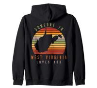 Qualcuno in West Virginia AMA Voi Vintage State Retro Felpa con Cappuccio