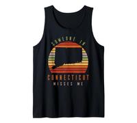 Qualcuno nel Connecticut Mi Manca Vintage State Retro Canotta