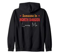 Qualcuno nel North Dakota mi ama America Stato USA Felpa con Cappuccio