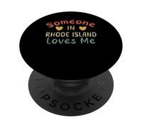 Qualcuno nel Rhode Island mi ama Retro Stati Uniti d'America PopSockets PopGrip Adesivo
