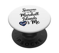 Qualcuno Nelle Isole Marshall Mi Ama Bandiera Del Cuore PopSockets PopGrip Adesivo