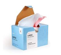 Qualia - Borsa per la spazzatura senza profumo, 80 litri, chiusura a coulisse, resistente, senza profumo, 45 sacchetti